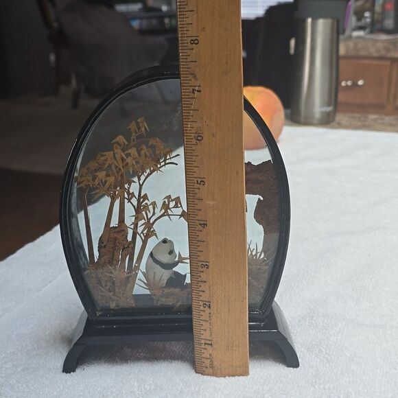 PANDA Bear Cork Art Diorama Peoples Republic China VTG 30s Hand Crafted Art 7" - Picture 9 of 10